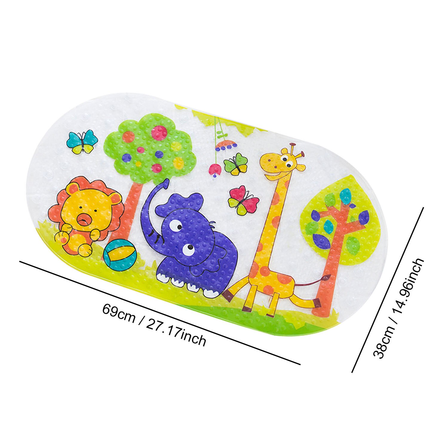 Leuke Cartoon Patroon Badkamer Antislipmatten Bad Anti-slip Mat met Zuignappen voor Badkamer Kids Douche bad Non-slip Mat: Elephant