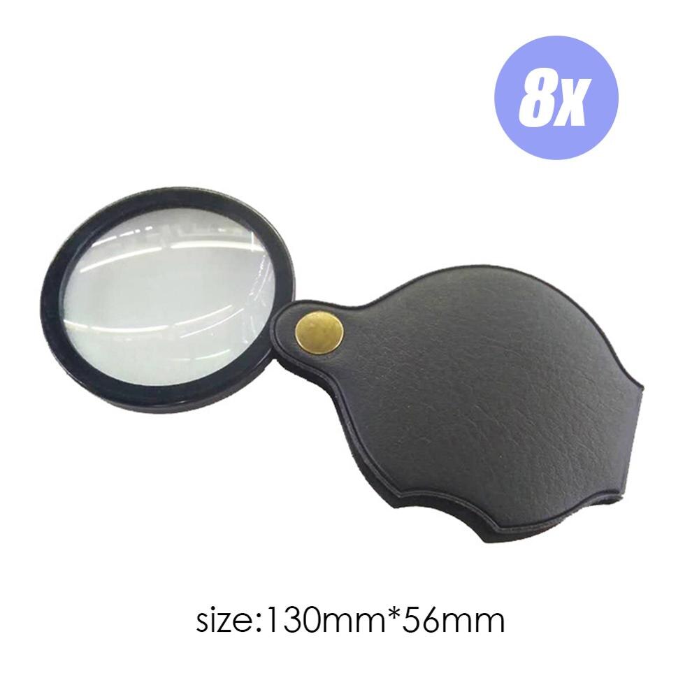 6X/8X/10X Mini Pocket Folding Magnifier Jewelry Magnifying Glass HD Eye Glass Loupe Glass Lens Portable Magnifier: 8X