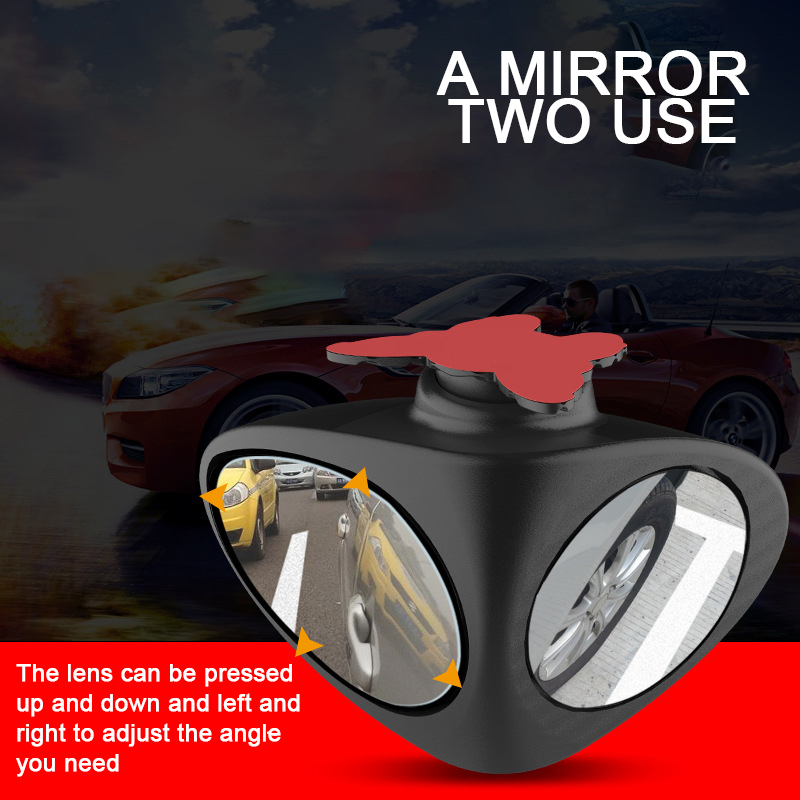 1 Piece 360 Degree Car Blind Spot Mirror Convex Rotatable 2 Side Automibile Exterior Rear View Parking Mirror Safety Accessories