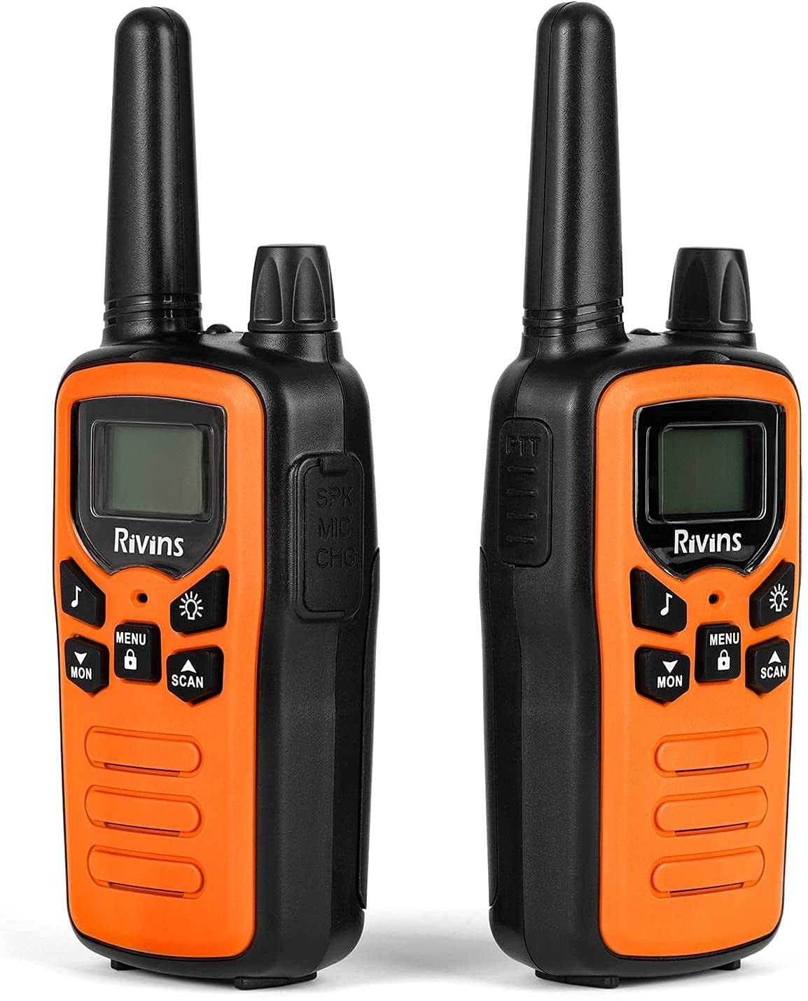 Walkie Talkies für Erwachsene 2 Pack 2-Funkgeräte 22 Kanal mit VOX Scan LCD Display und LED Taschenlampe ideal für Radfahren Wandern