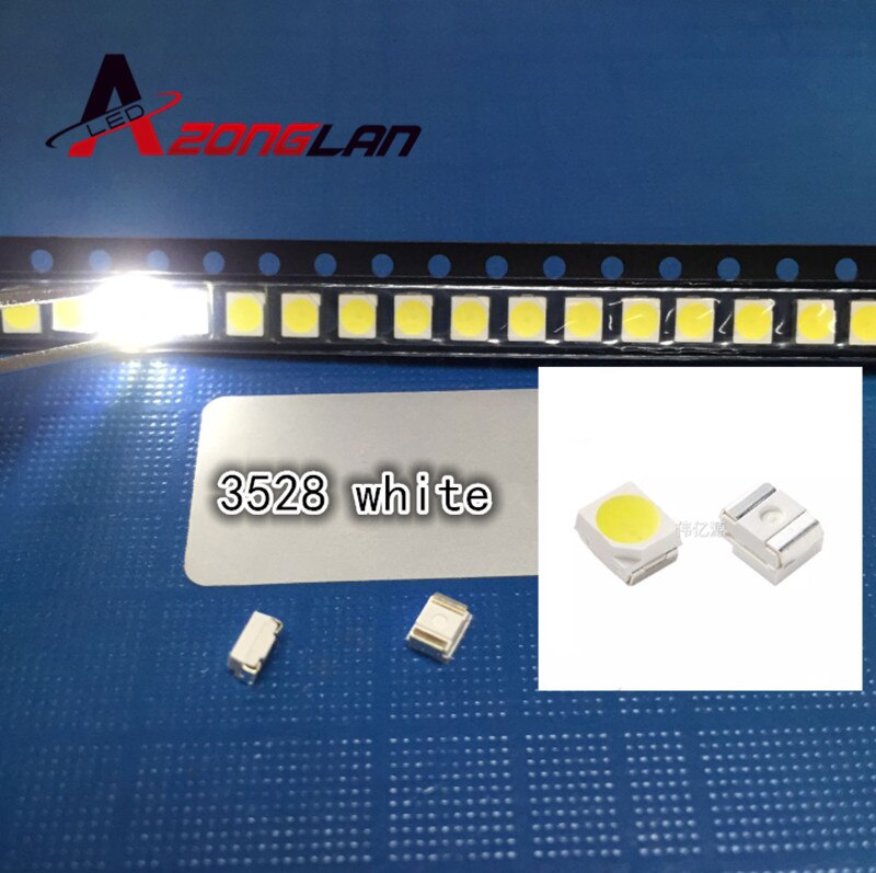 500 stk / lot 0.2w smd 2835 led lampe perle 21-25lm hvid smd led 3528 seje hvide perler led chip  dc3.0-3.4v  - sælger