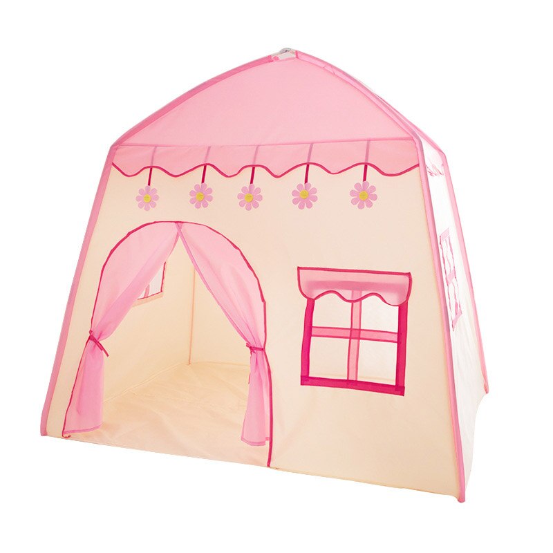 Draagbare Kinderen Tent Wigwam Vouwen Kids 1.3M Tenten Tipi Baby Party Speelhuis Prinses Kasteel Kind Room Decor baby Cadeau: pink