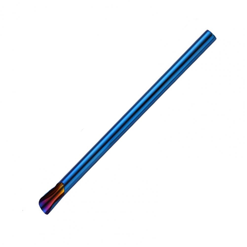 Drinking Straw Eco-friendly 2 in 1 Function Stainless Steel Colorful Drinking Straws for Home Party Supplies Bar Accessories: Blue