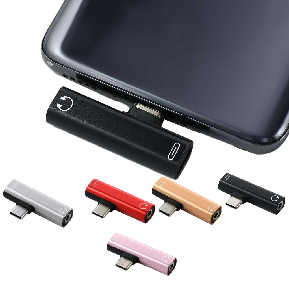 Mini 2 In 1 Usb Type C Adapter 3.5Mm Jack Audio Hoofdtelefoon Adapter USB-C Opladen Adapter Voor Mobiele Telefoon