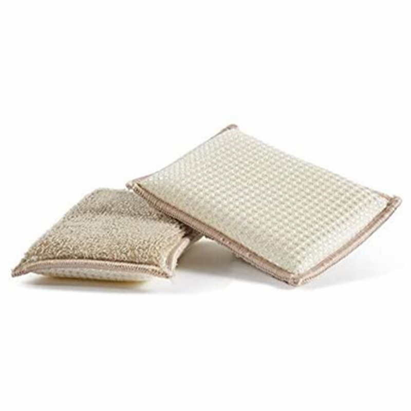 6pcs Bamboo fiber sponge kitchen cloth cleaning brush absorbent oil-free scouring pad reusable dishwashing sponge