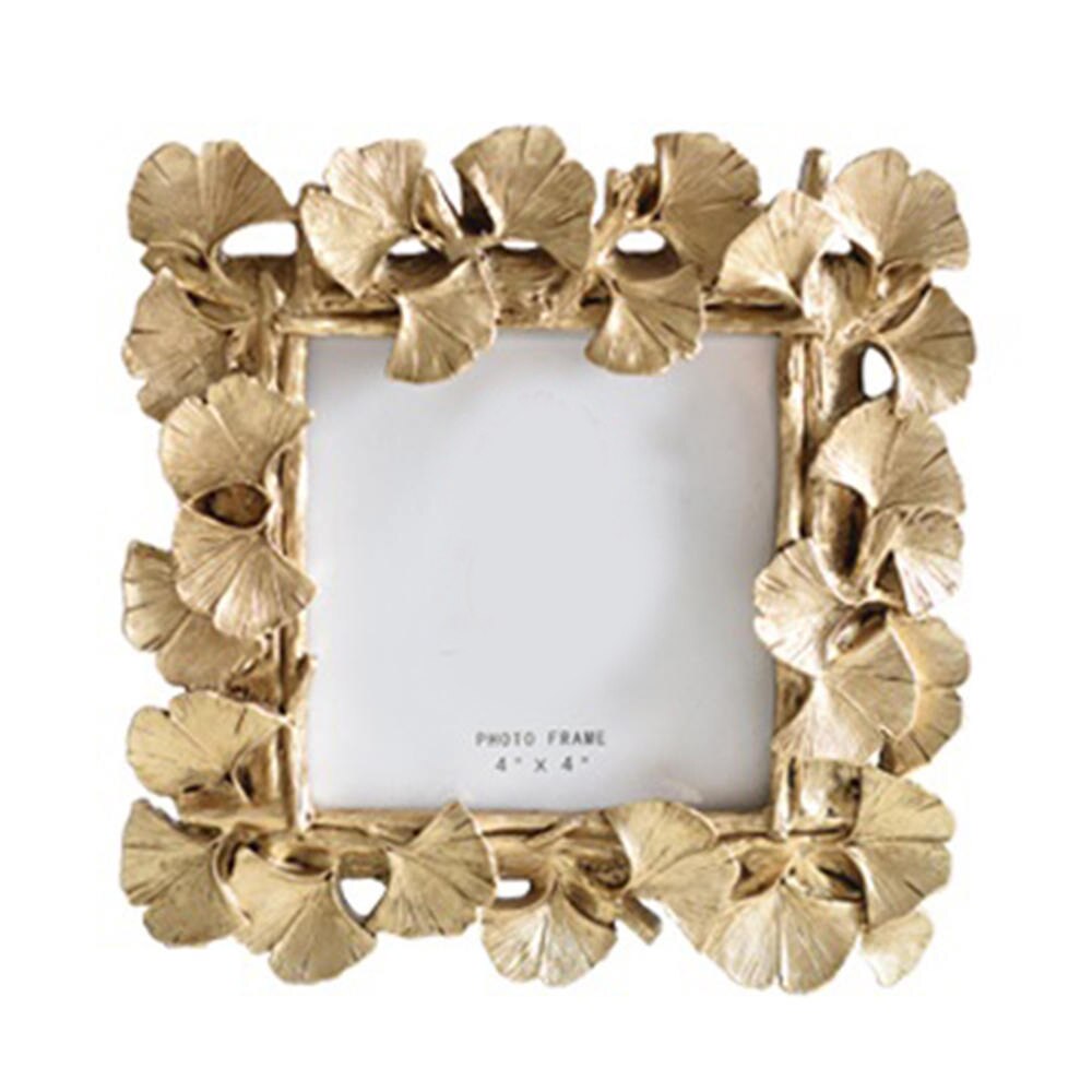 4/6 Inch Resin Golden Ginkgo Leaf Frame Vintage Photo Frame Retro Resin Photo Frame Wedding Home Decor: 6 inch