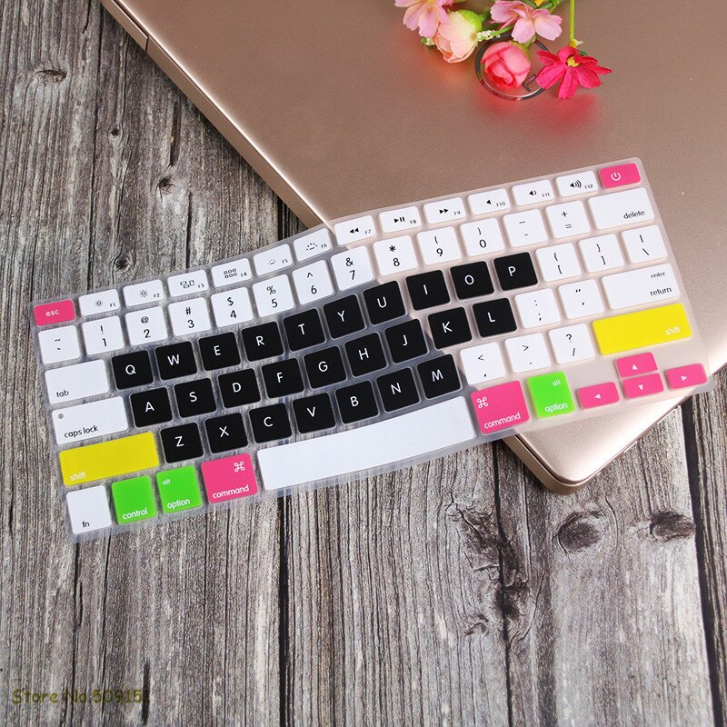 Us engelsk tastatur cover til apple mac macbook pro 13 15 17 air retina 13 keyboard protector skin  a1466 a1369 a1502 a1278 a1398: Slik sort