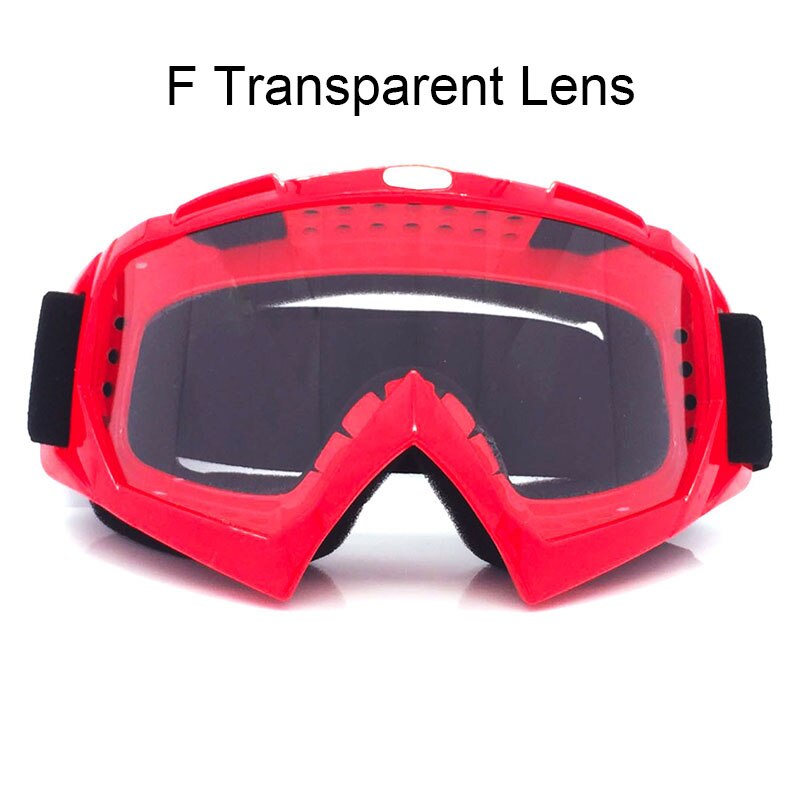 Nuoxintr Universele Motorcycle Goggles Bril MX Outdoor Sport Bril Motocross Dirt Bike Moto Goggles Man Vrouwen: F Transparent Lens