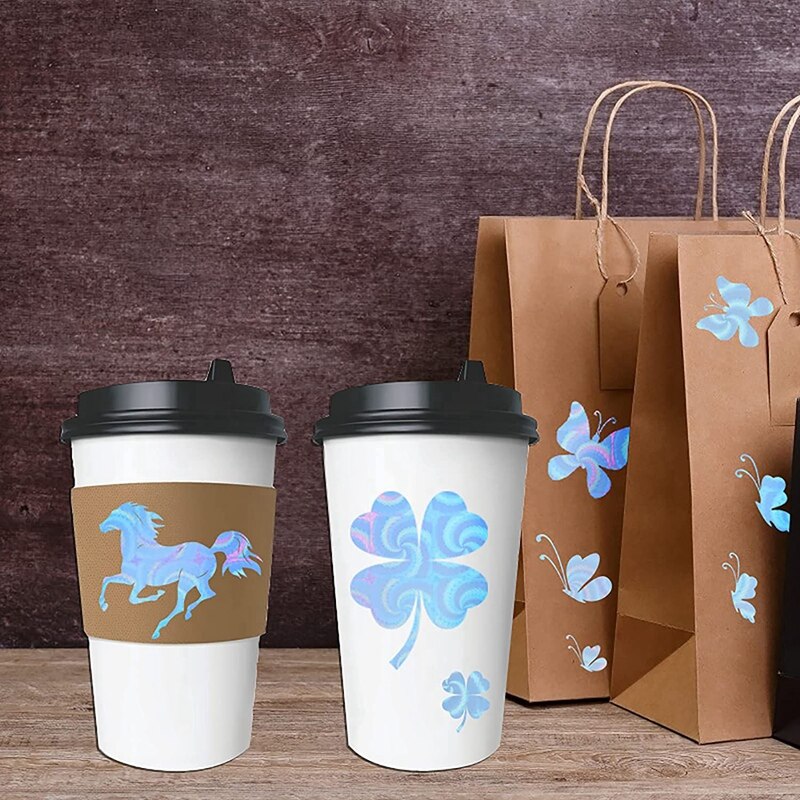 20Sheets Holographic Sticker Paper Holographic Printable Stickers Vinyl Stickers For Silhouette Reliefs, Decals A