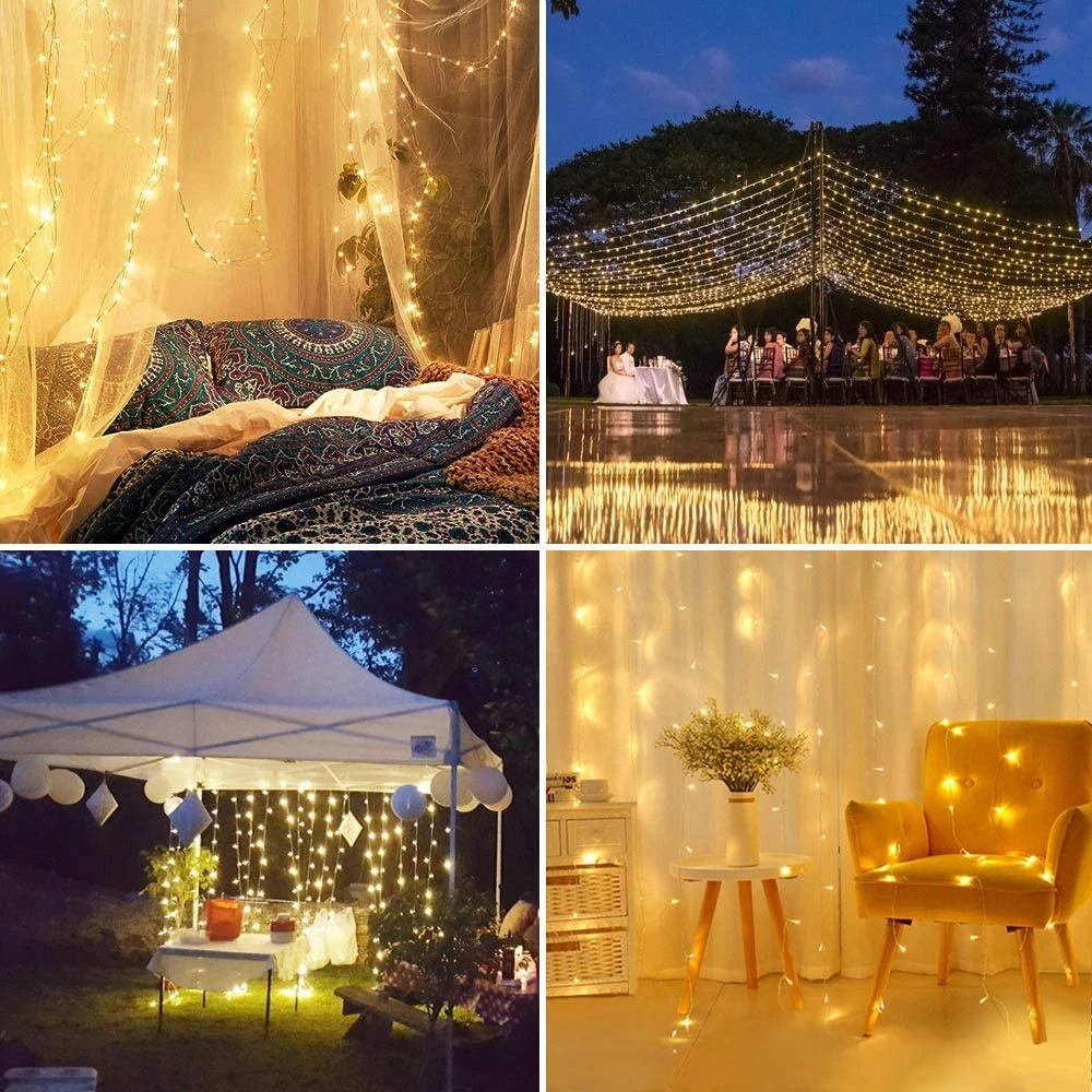 6x3M LED rideau glaçon chaîne lumières noël fée lumières guirlande extérieure maison pour mariage/fête/décoration de jardin 3M