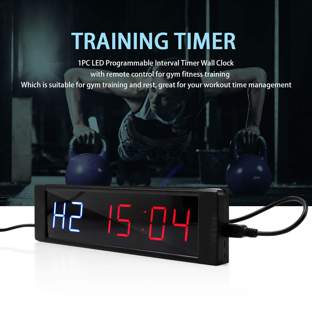 LED Digital Rechargeable Multifunctional Gym Timer Portable