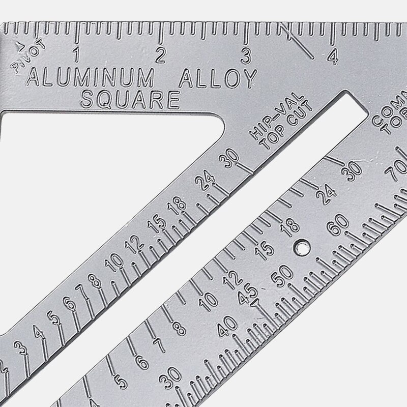 Herramienta de medición de velocidad para carpintero, guía de corte de línea cuadrada, escuadra triangular, transportador de aleación de aluminio, 1 unidad
