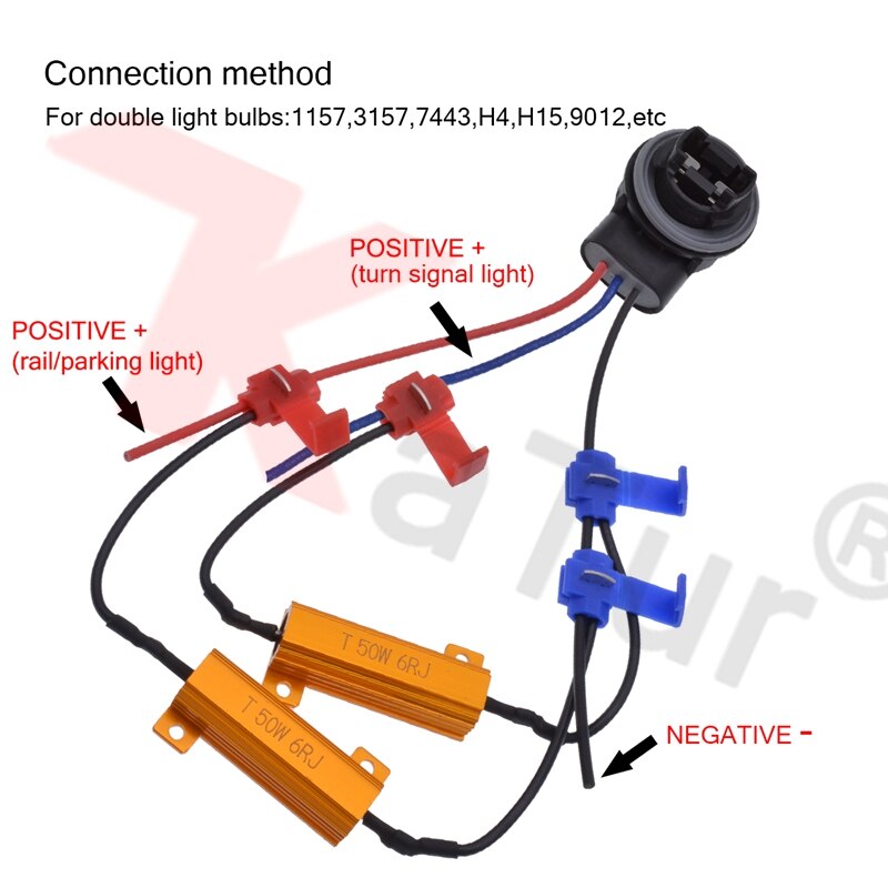 2pcs DIY Canbus Error Free Decoder Led Warning Canceller Anti-Flicker Canbus Resistor For Fog Lights Turn Signal Brake Lights
