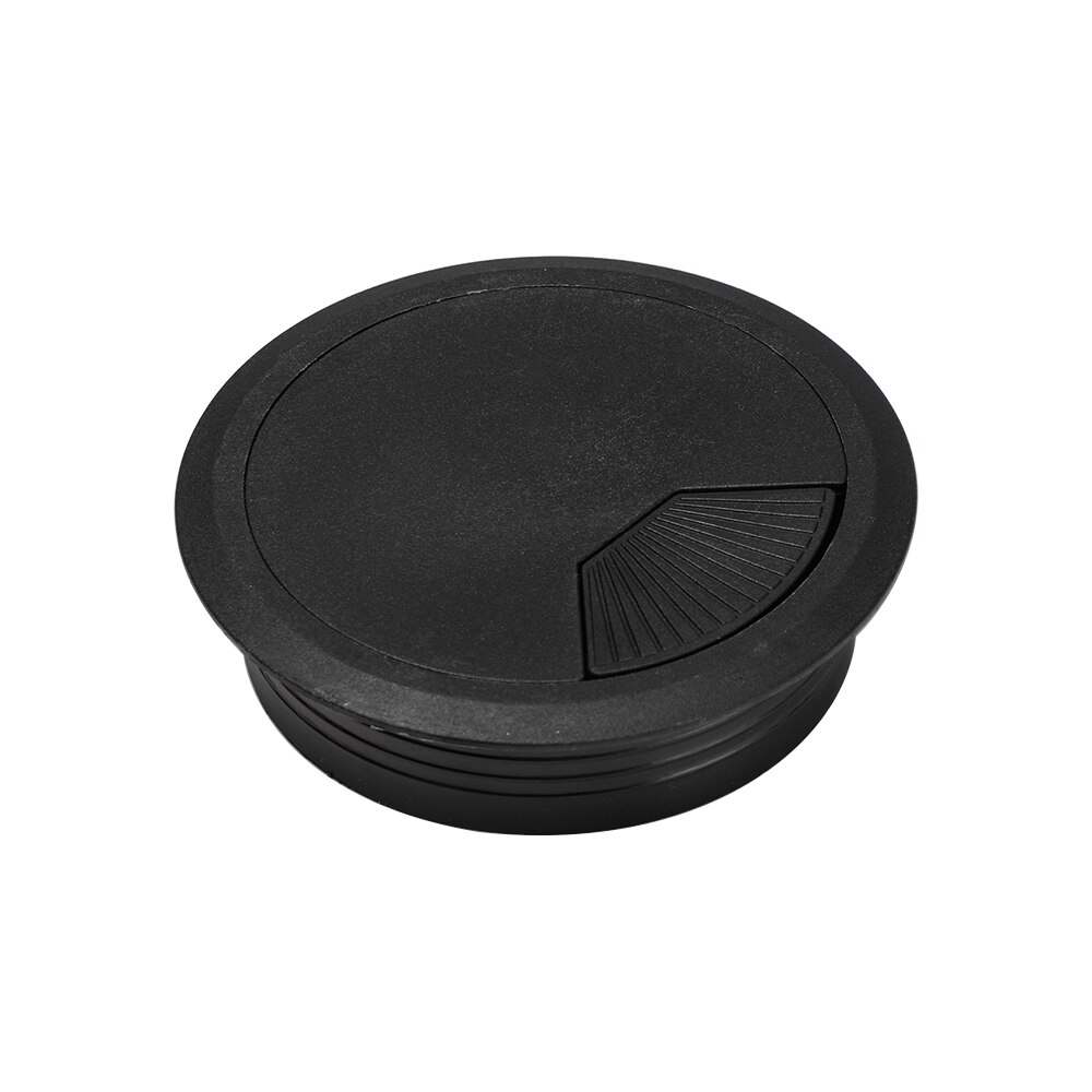 1PC 60/80mm Desk Table Plastic Cable Hole Cover PC Computer Desk Round Wire Tidy Grommet Cable Organizer: black / 80mm