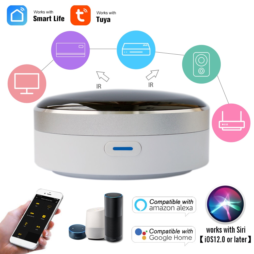 CUSAM IR Smart Universal Remote Control WiFi + Infrared Control Hub Tuya App Works with Alexa Google Home Siri