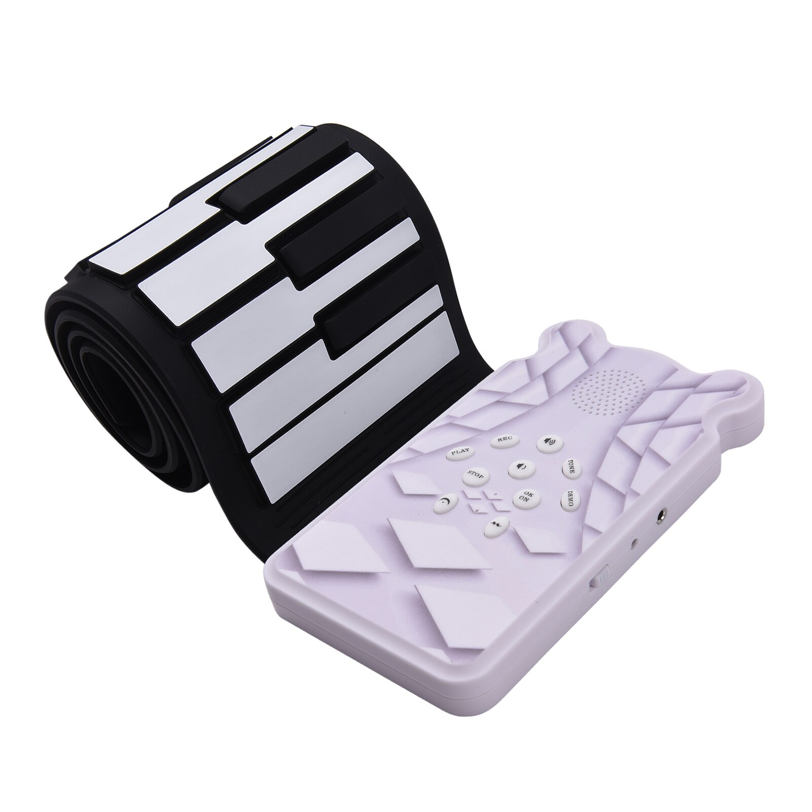 Portable 49-key Roll-up Electronic Piano Keyboard 8 Tones 6 Demos Record Funtion Built-in Speaker with Echo Sustain Trill Effect