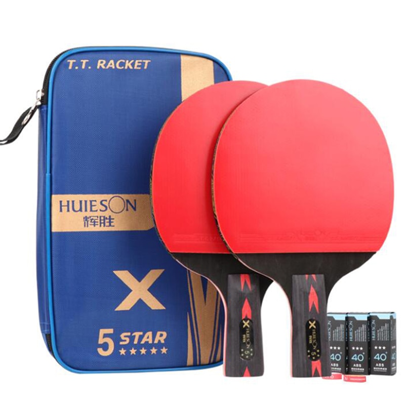 2Pcs Upgraded Carbon Table Tennis Racket Set Super Powerful Ping Pong Racket Bat for Adult Club Training