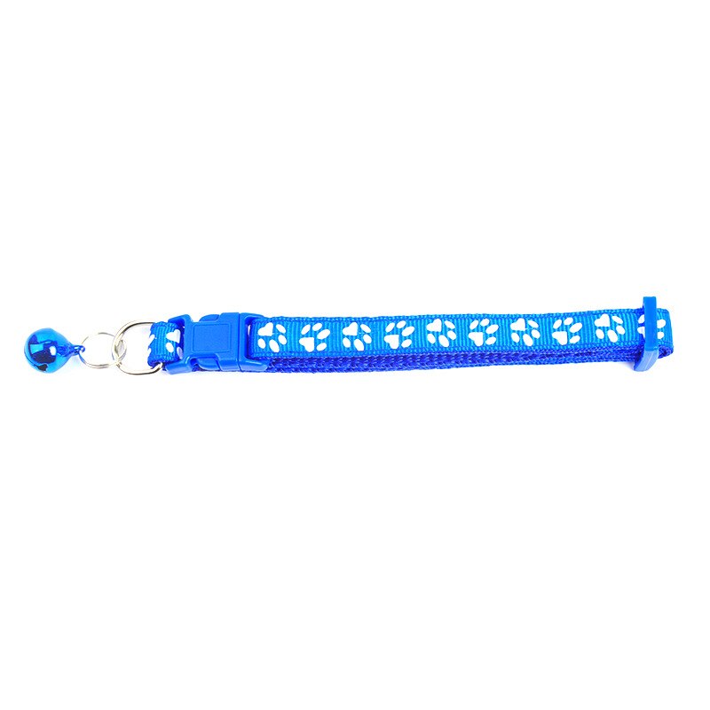Collier ajustable avec motifs de patte de chat, bande de 10 couleurs, collier avec positionnement de cloche, empreinte de dessin animé, pour animaux de compagnie
