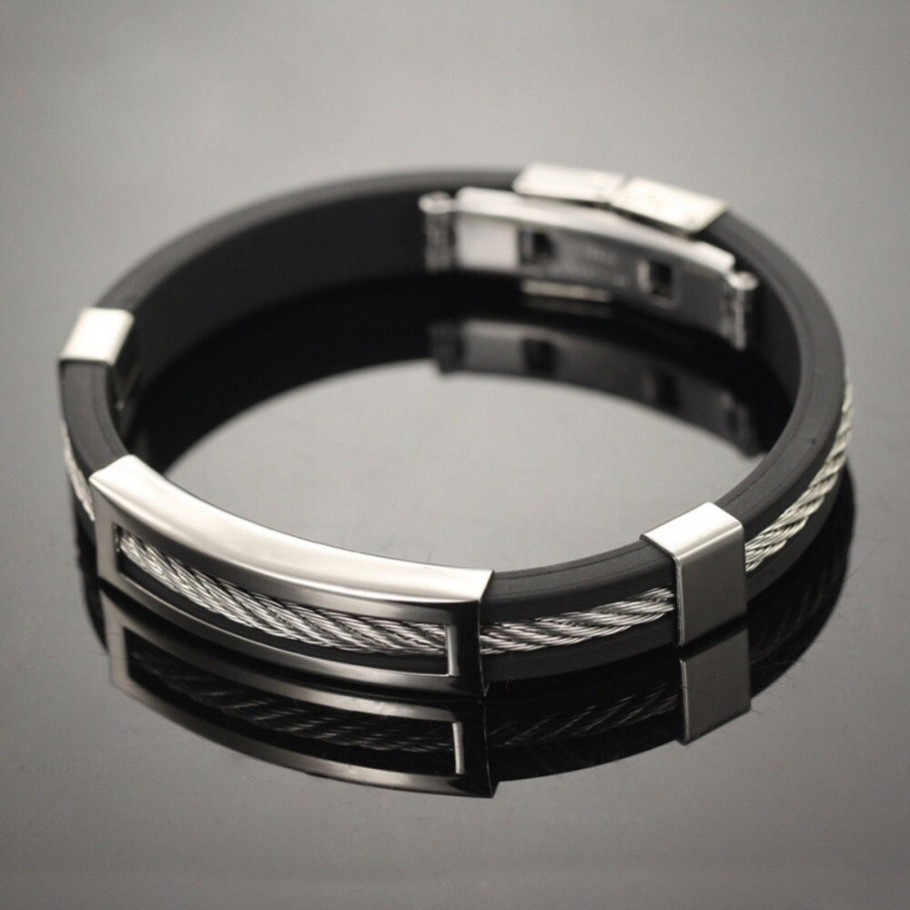 Armband Sport Stijlvolle Rvs Siliconen Armband Rubber Verstelbare Koreaanse Sterren Stijl Mode Paar Minnaar Armbanden