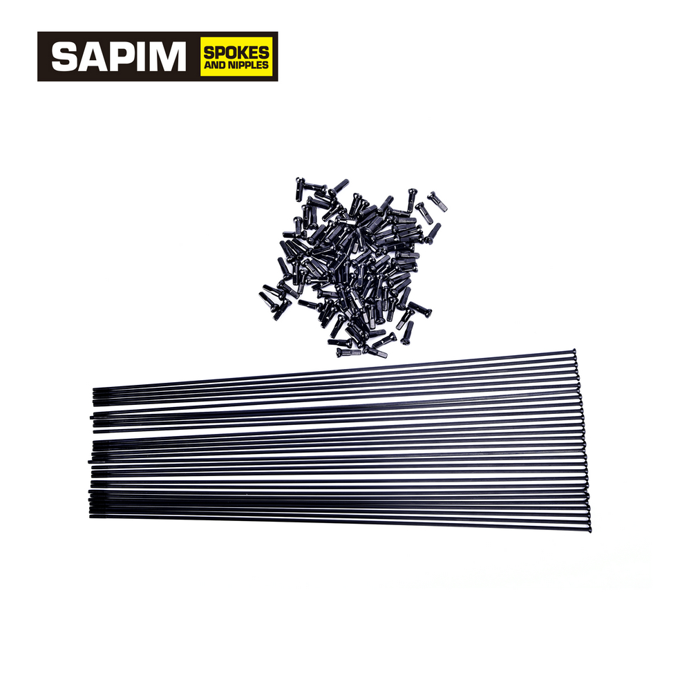 Bicycle Spokes SAPIM leader Champion 2.0 mm spoke straight J-bend black Nipple wheelset spoke MTB Road: STRAIGHT 28PCS