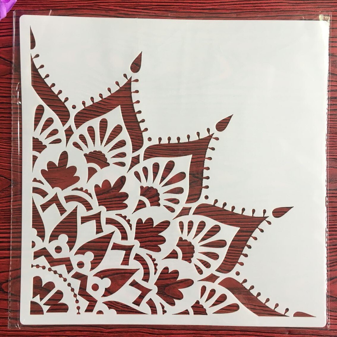 Molde de brújula de mandala 1/4 para manualidades, 30x30cm, para pintar plantillas, álbum de fotos estampadas, tarjeta de papel en relieve en madera, pared de tela