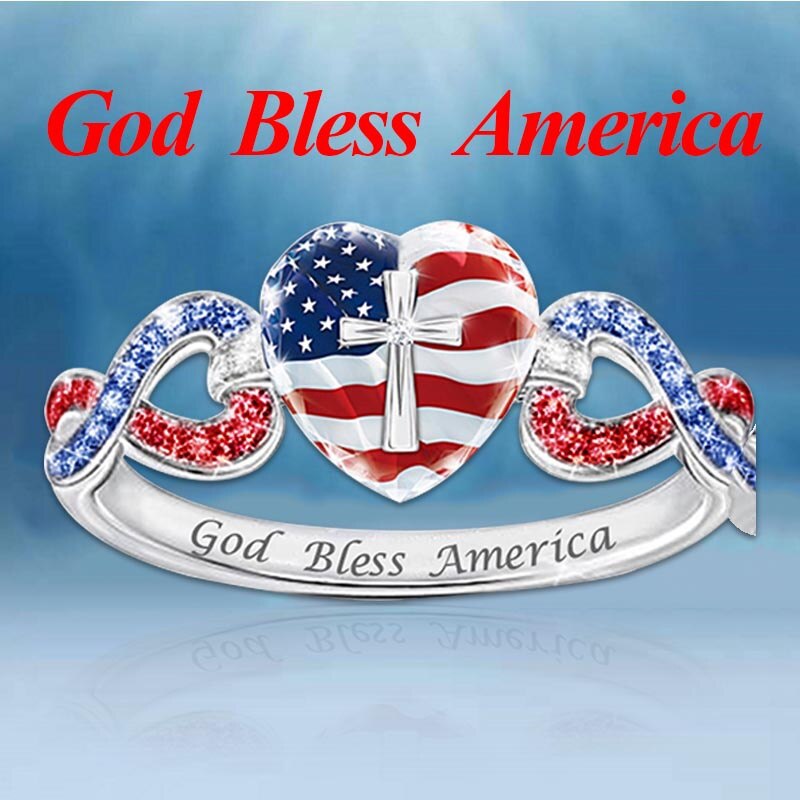 Amerika flagga korsring vintage damring smycken tillbehör minimalistiska coola grejer trendiga kvinnor accessoarer vintage ring: 8