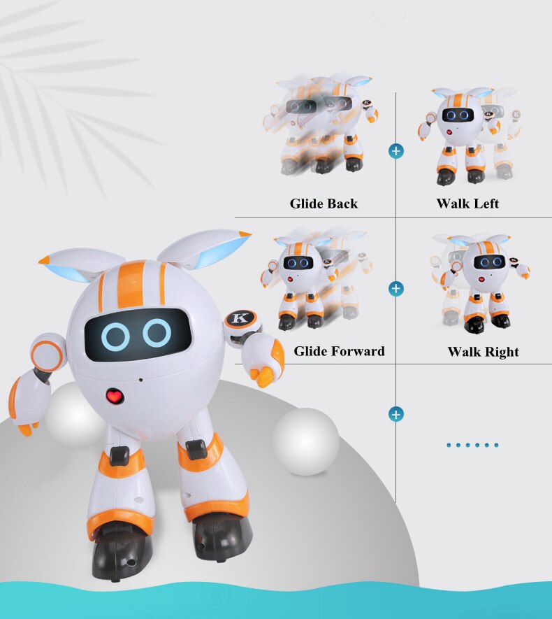 R14 2.4G Smart RC Robot Programmable Kids Toys Touch Singing And Dancing Educational Toys With LED Light Walk Slide Movement