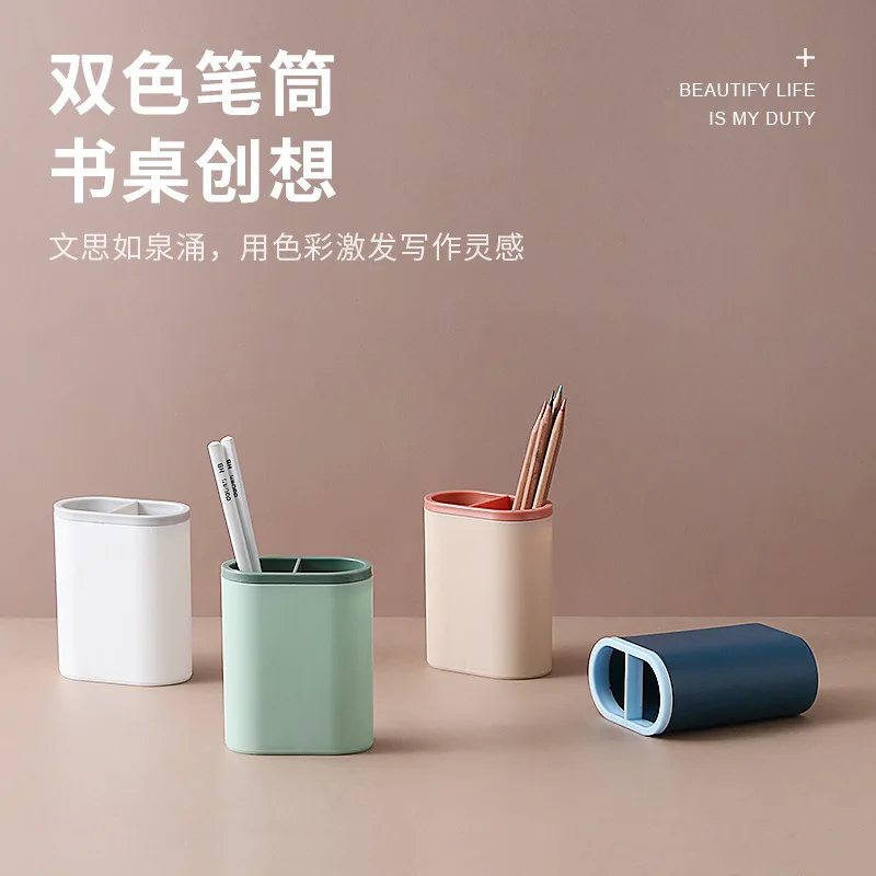 Kontor skrivebord multifunksjonell enkel oppbevaring pennholder skrivebord organisering stasjon arrangør pennholder skrivebord arrangør
