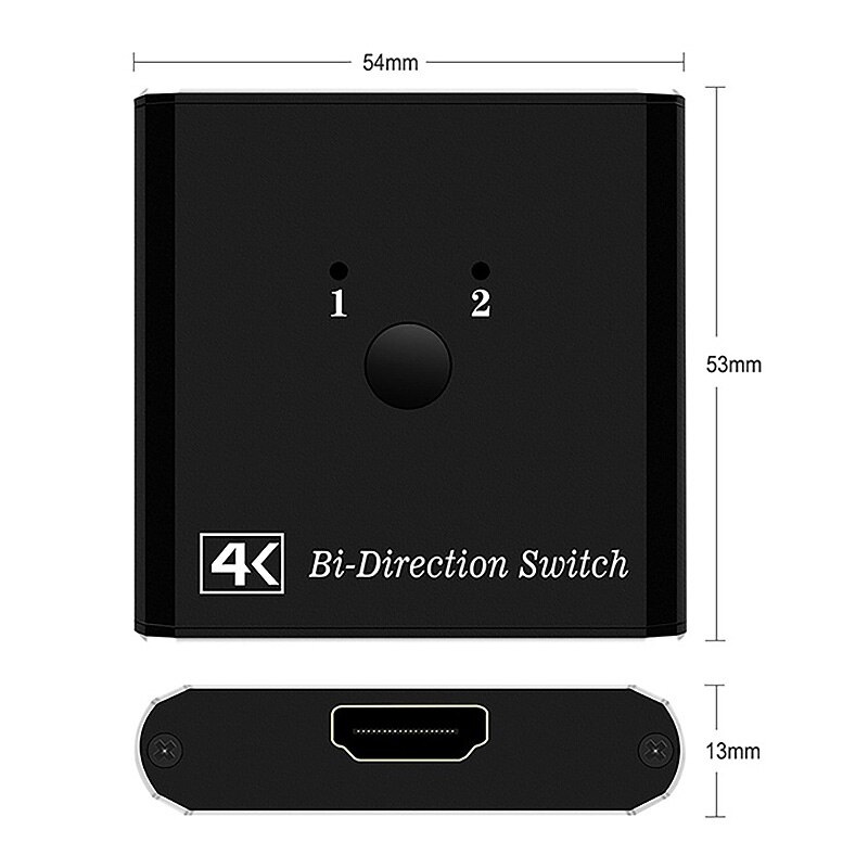 HDMI Switch 4K Bi-Direction 1X2/2X1 HDMI Switch 2.0 Splitter 2 in 1 Out HDMI Adapter Switch for PS4 TV Box HDMI Switcher