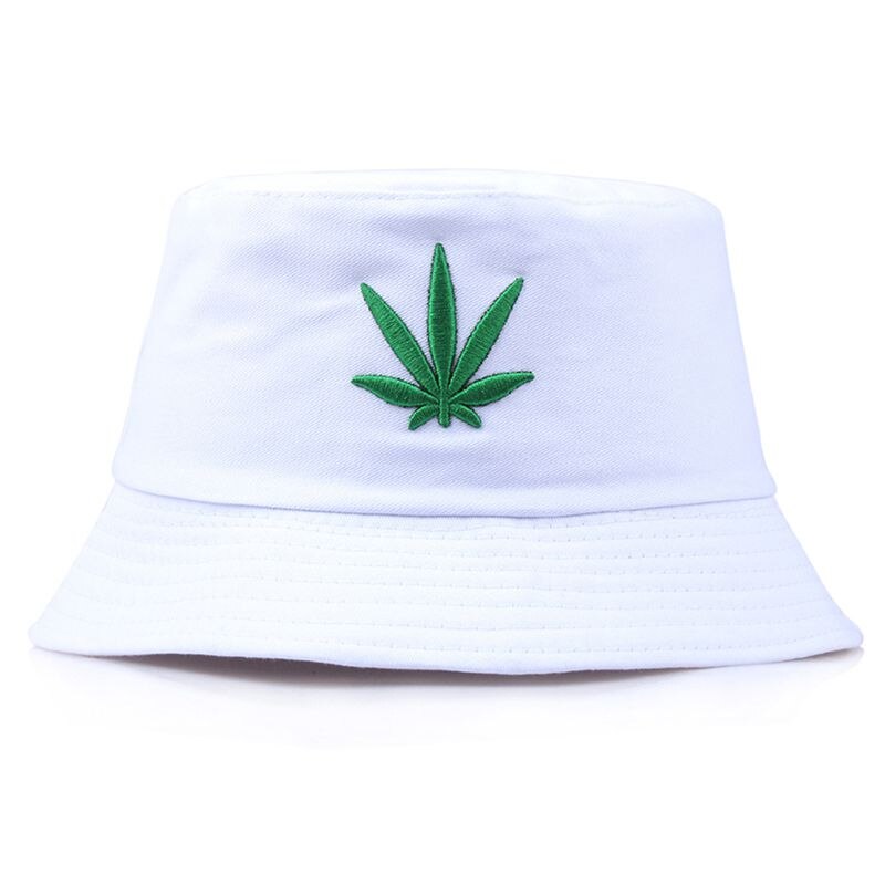 Sport Bucket Hat Maple Leaf Embroidered Packable Foldable Sunshade Cotton Cap For Lovers: XT0419W