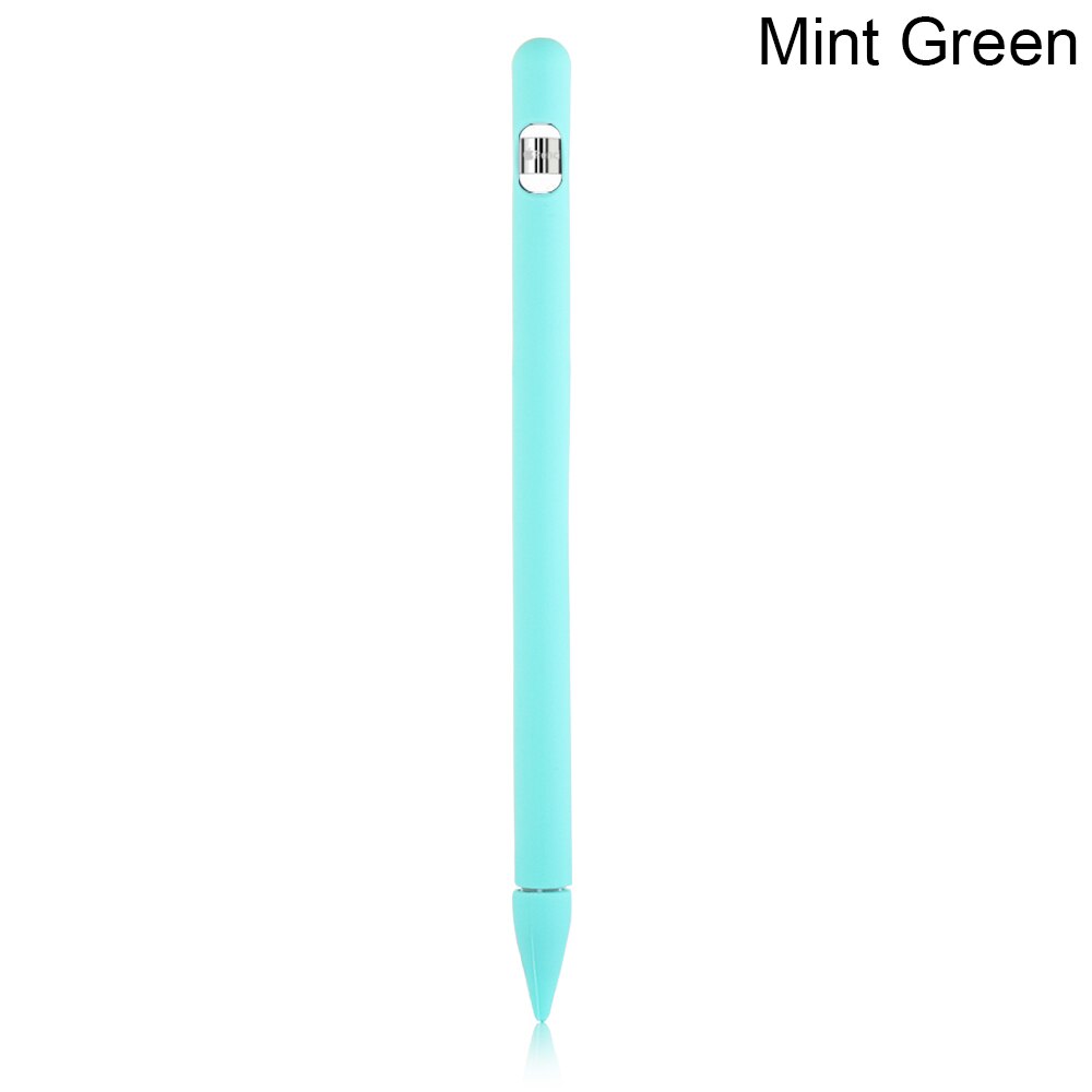 1 Pcs Soft Pen Silicone Case Nib Cover Sleeve Wrap Tip Holder Connector Strap For Apple Pencil iPad Pro Candy Color Non Slip: mint green