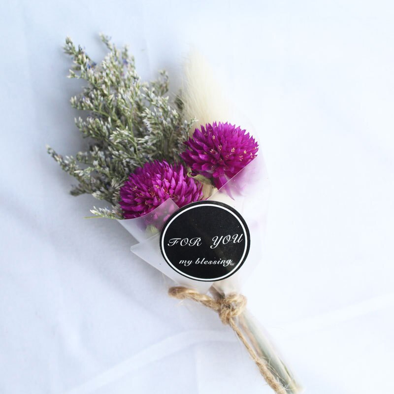 Tørr blomst mini bukett kunstig krystallgress til valentinsdag juledekor gjør jenter fotografering rekvisitt koreansk: A -10