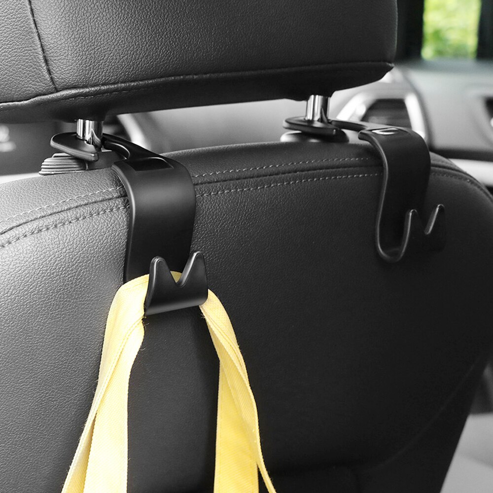 4 Uds. De ganchos para el asiento trasero del coche, soporte para bolsa, tela para bolso, tienda, perchas flexibles para automóviles, fija en el reposacabezas, accesorios de estilo de coche