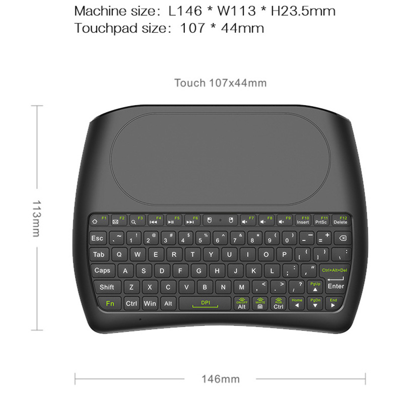 Minitoetsenbord met touchpad 79-toetsen 2.4G Draadloos Kleurrijke achtergrondverlichting Oplaadbaar toetsenbord Computer PC Laptop Draagbaar toetsenbord