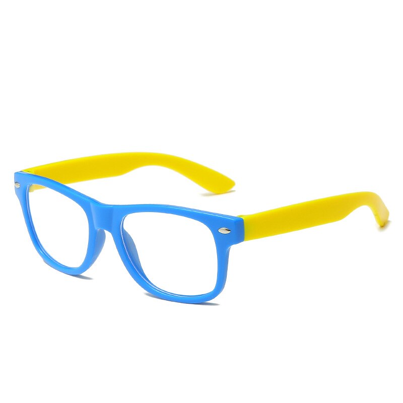 Montura de gafas con luz azul, gafas de bloqueo para niños, niños, niñas, cuadrado, lente clara de anteojos, montura de gafas ópticas UV400