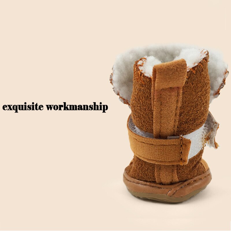 4 Stks/set Warm Anti Slip Schoenen Voor Honden Wol Waterdichte Huisdier Laarzen Winter Katoen Kat Puppy Regen Sneeuw Schoeisel Chihuahua yorkie