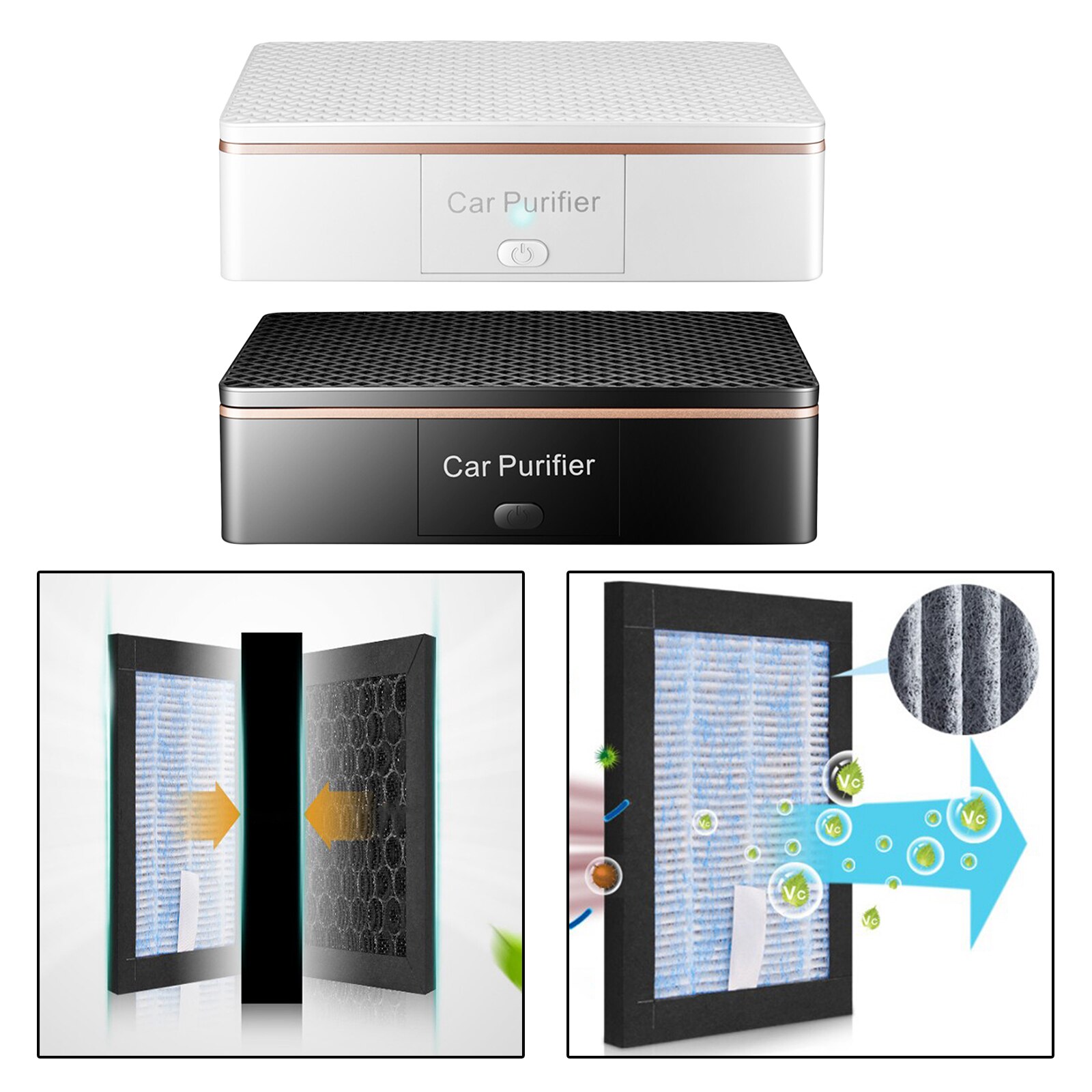 Portable Vehicle Car Air Purifier Air Cleaner Deodorizer for Home Truck 7x5x1.9"