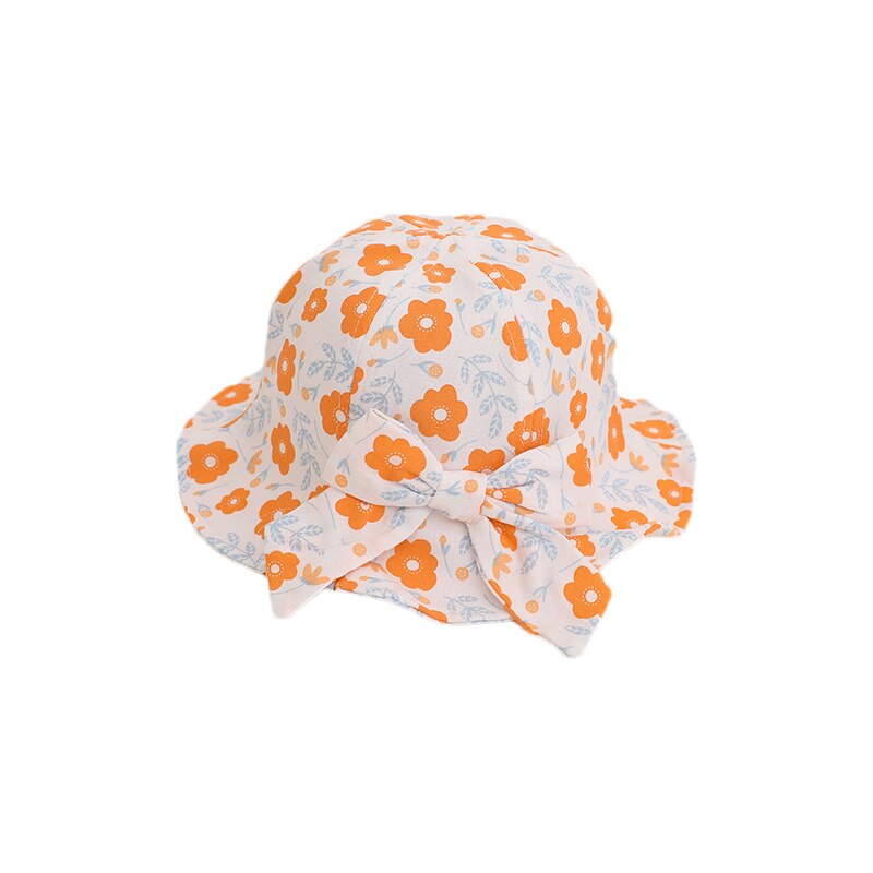 Sombrero de bebé con lazo grande para niña, gorro Floral para bebé, sombrero de Sol para playa, accesorios para niño, sombrero de cubo para niño, artículos infantiles de 1 a 3 años: A