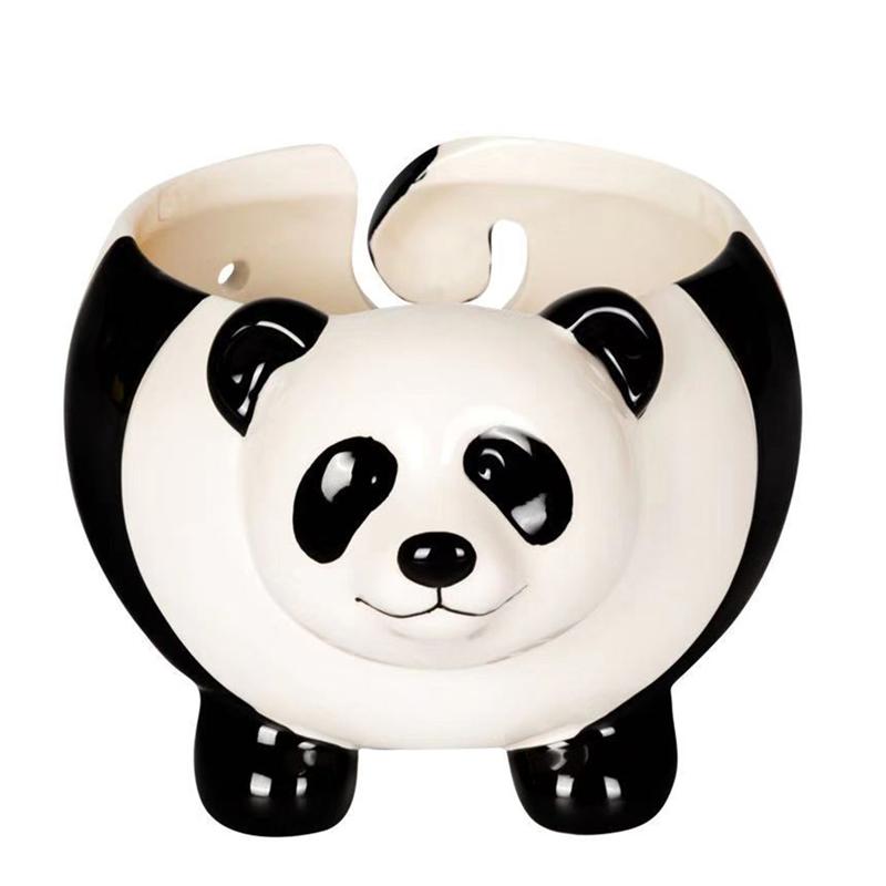 1Pc Cartoon Panda Opslag Kom Desktop Ornamenten Breien Garen Organizer Keramische Panda Opbergdoos Woonkamer Decoratie: Default Title