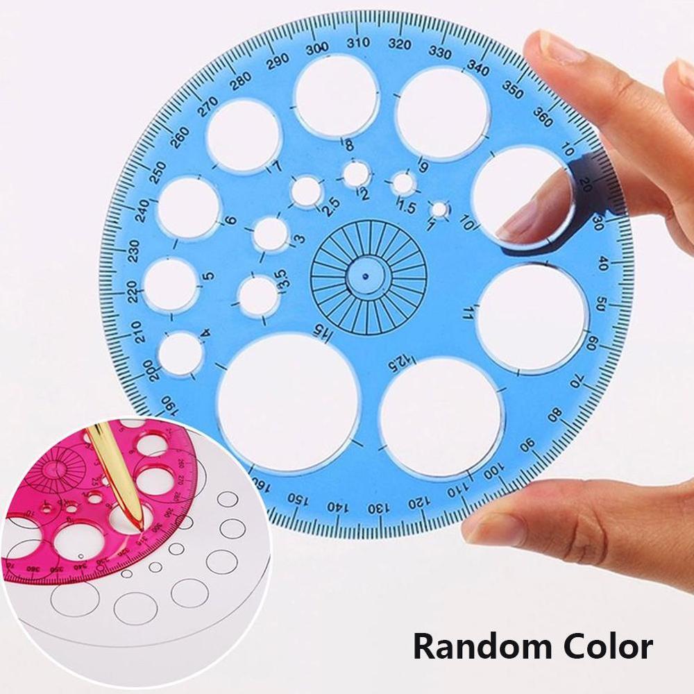 360 graders vinkelmåler all-round lineal skabelon cirkel skole udarbejdelse forsyninger tilfældig farve