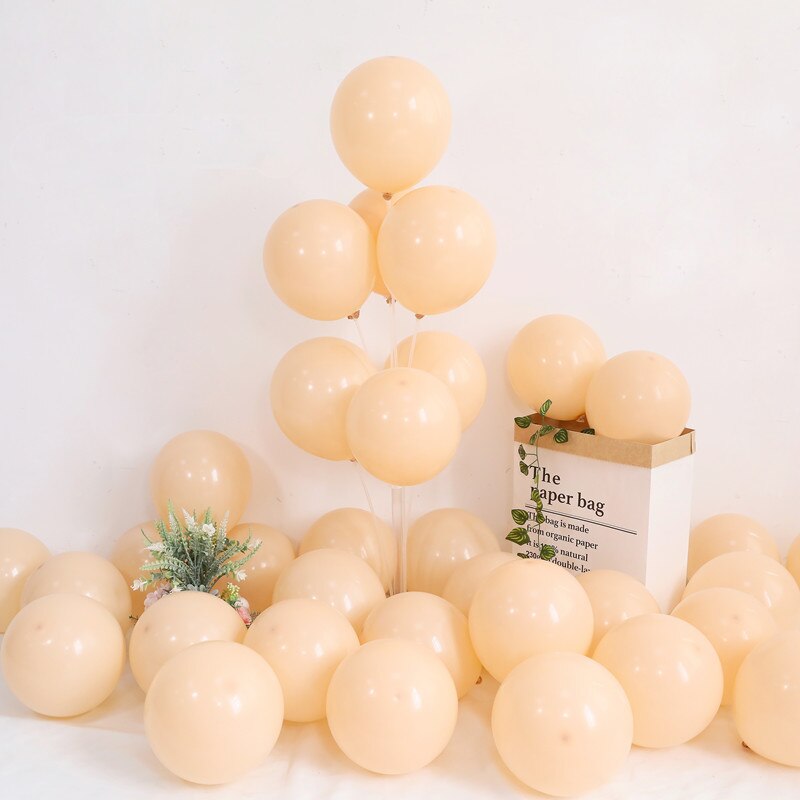 25/50Pcs 10Inch Retro Ballonnen Dusty Roze Retro Groene Caramel Koffie Ballon Helium Globos Bruiloft Douche Verjaardag decoratie: retro apricot / 25pcs