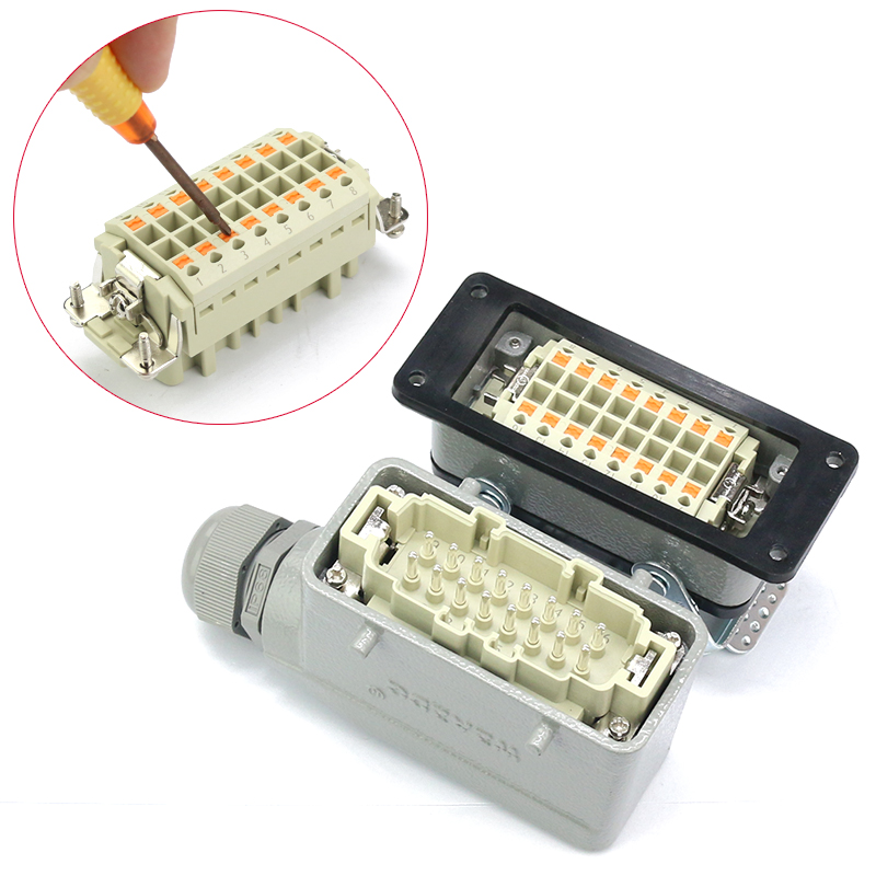 WZAZDQ Heavy Duty connector (granaatscherven-krimpaansluiting) 6-10-16-24-32-48 kernpin industriële waterdichte luchtvaartstekkerdoos