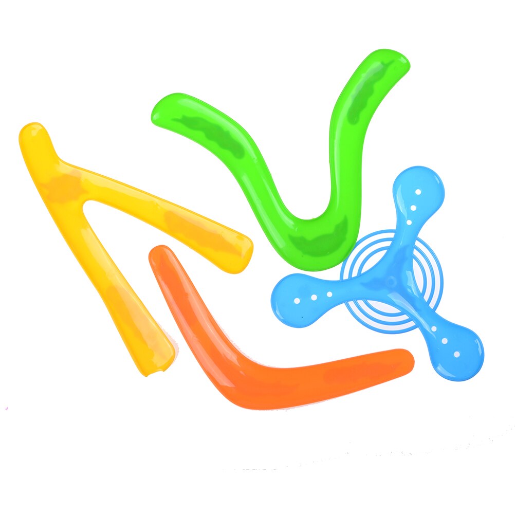 G 4 pièces sport retour en plastique jouet volant enfants 4 formes coloré Boomerang léger retour retour jouet