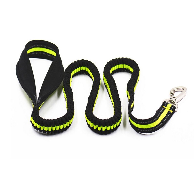 Elastic buffer Large Dog Leash Double handle pet Lead Reflective Traction rope 2 Handles big Dog Leashes Diving cloth Padded