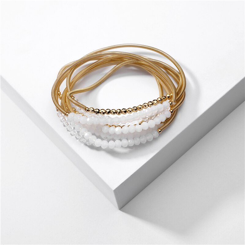 Zfyin 6 Stuks/partij Gelaagdheid Stapelbaar Kralen Streng Armband Set Voor Vrouwen