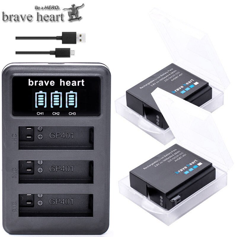 gopro 4 Digital Batteries Hero 4 Gopro Go Pro Hero4 Battery +3lots Charger + battery case For Gopro Hero 4 hero4 black camera: charger and 2battery