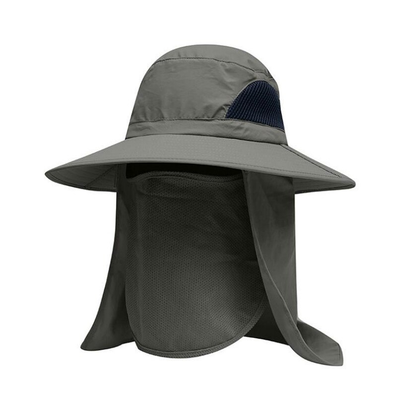 wide brim fishing hat for men outdoor hiking jungle sun hat breathable quick-drying large brim bucket hat fishermen cap panama: Army Green