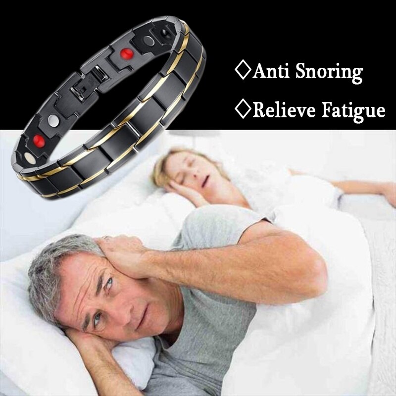 Reloj de pulsera magnético para hombre, pulsera clásica de acero de titanio antironquidos, para el cuidado de la salud, Anti ronquidos, para dormir y Roncar