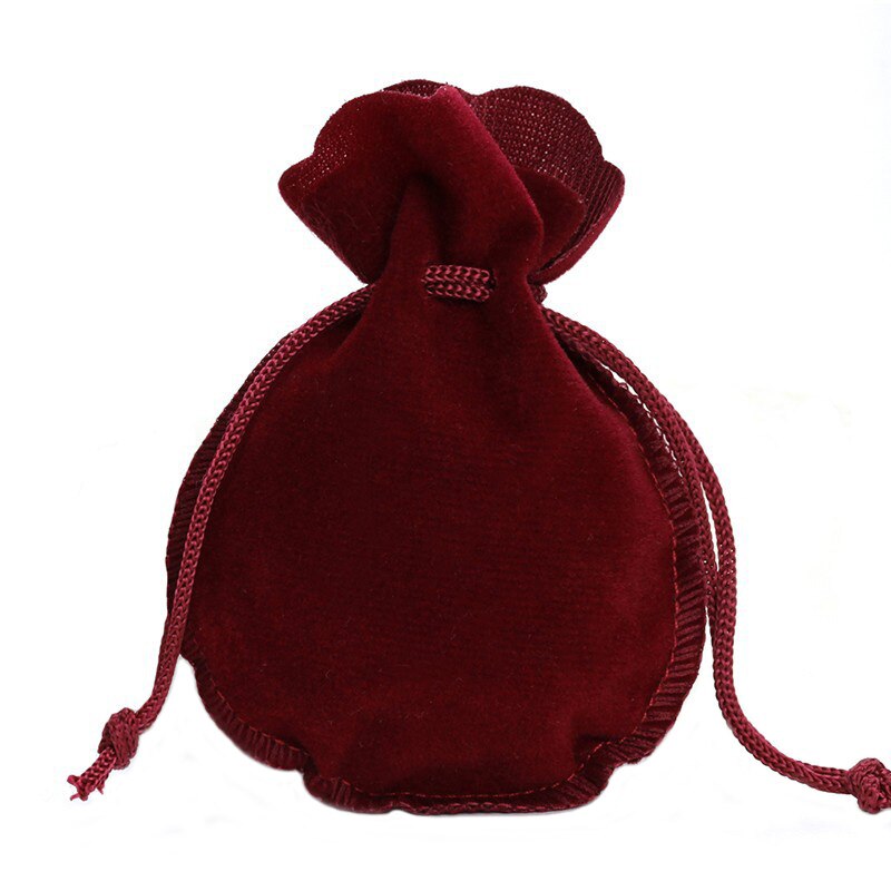 100 stücke 7x9cm 9x12cm Calabash Verpackung Tasche Kordelzug Samt Beutel Beutel Beutel Schmuck verpackung Hochzeit Weihnachten Tasche: wine red calabash / 9x12cm 100pcs