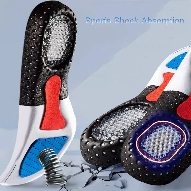 Plantillas ortopédicas para hombre y mujer, plantilla de Gel con cojín de espuma viscoelástica, almohadillas de soporte para arco de silicona, almohadilla para calzado deportivo, inserto suave para correr